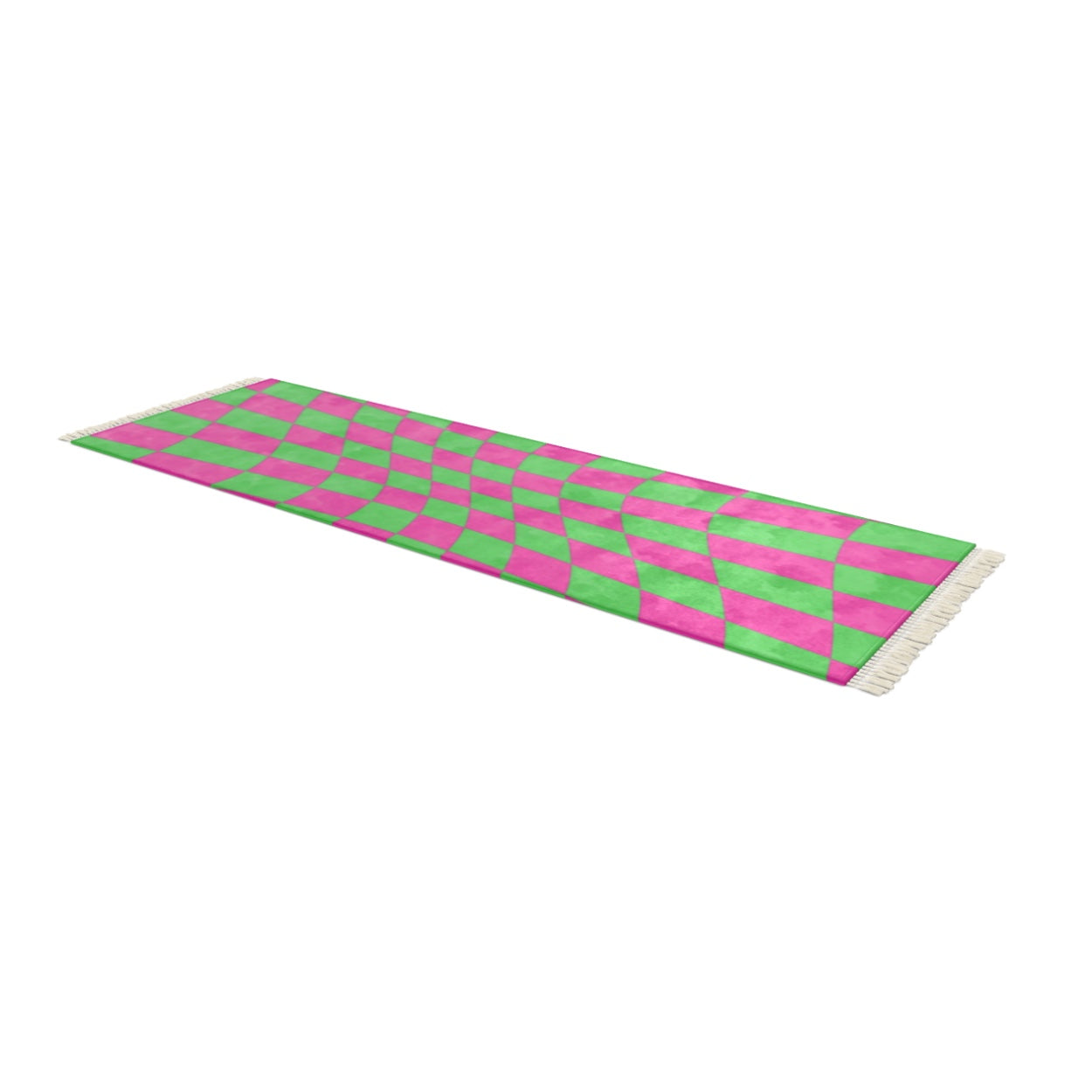 Pink & Green Checkerboard Runner 180x63cm