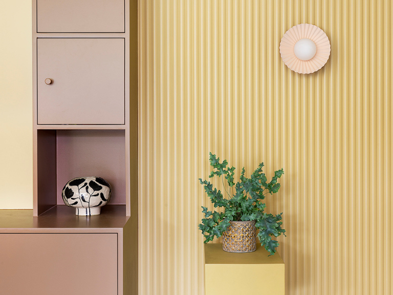 Burnt Orange Flush Pleat Wall Light − Houseof X Emma Gurner houseof.com