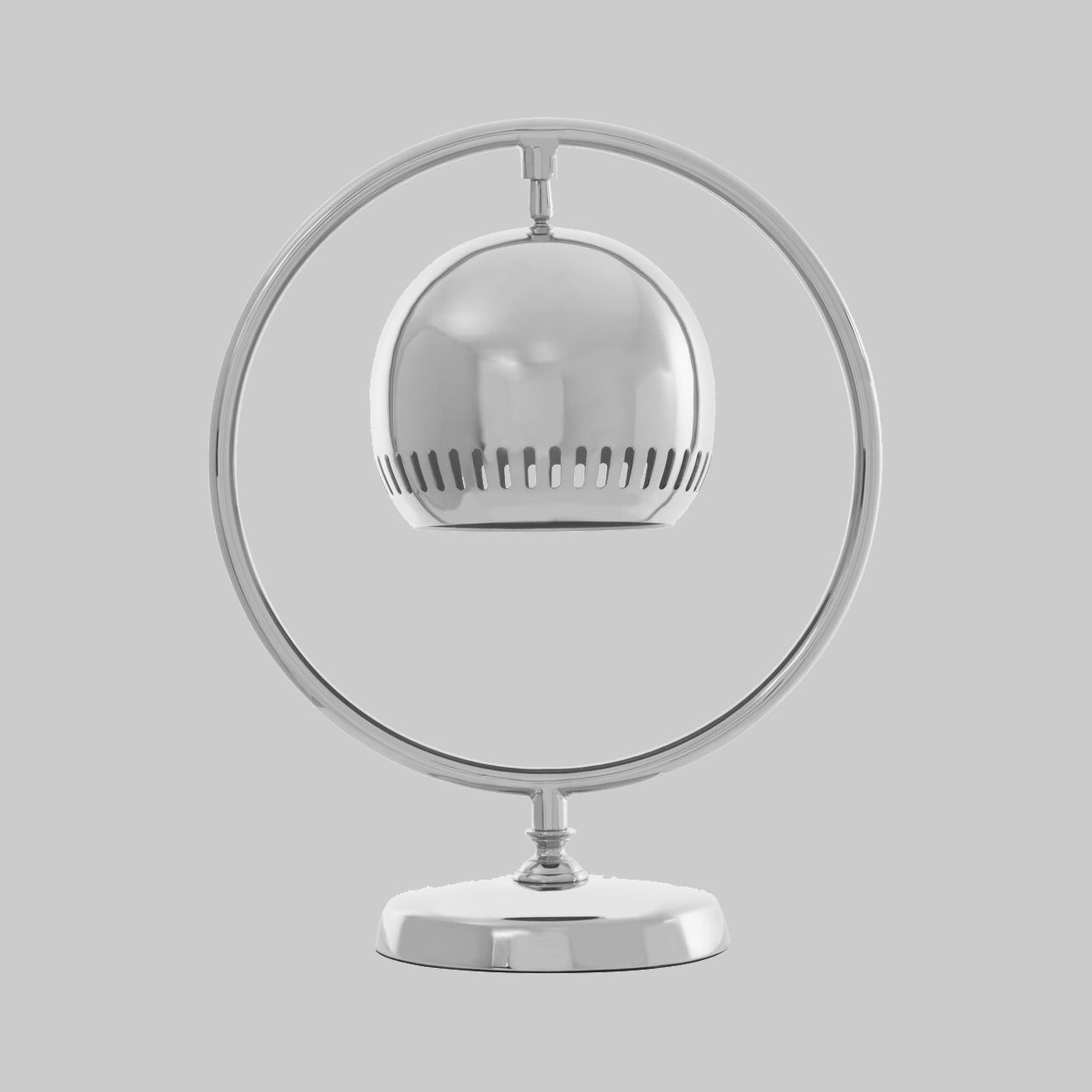 Decorative lamp with a circular design on a gray background
