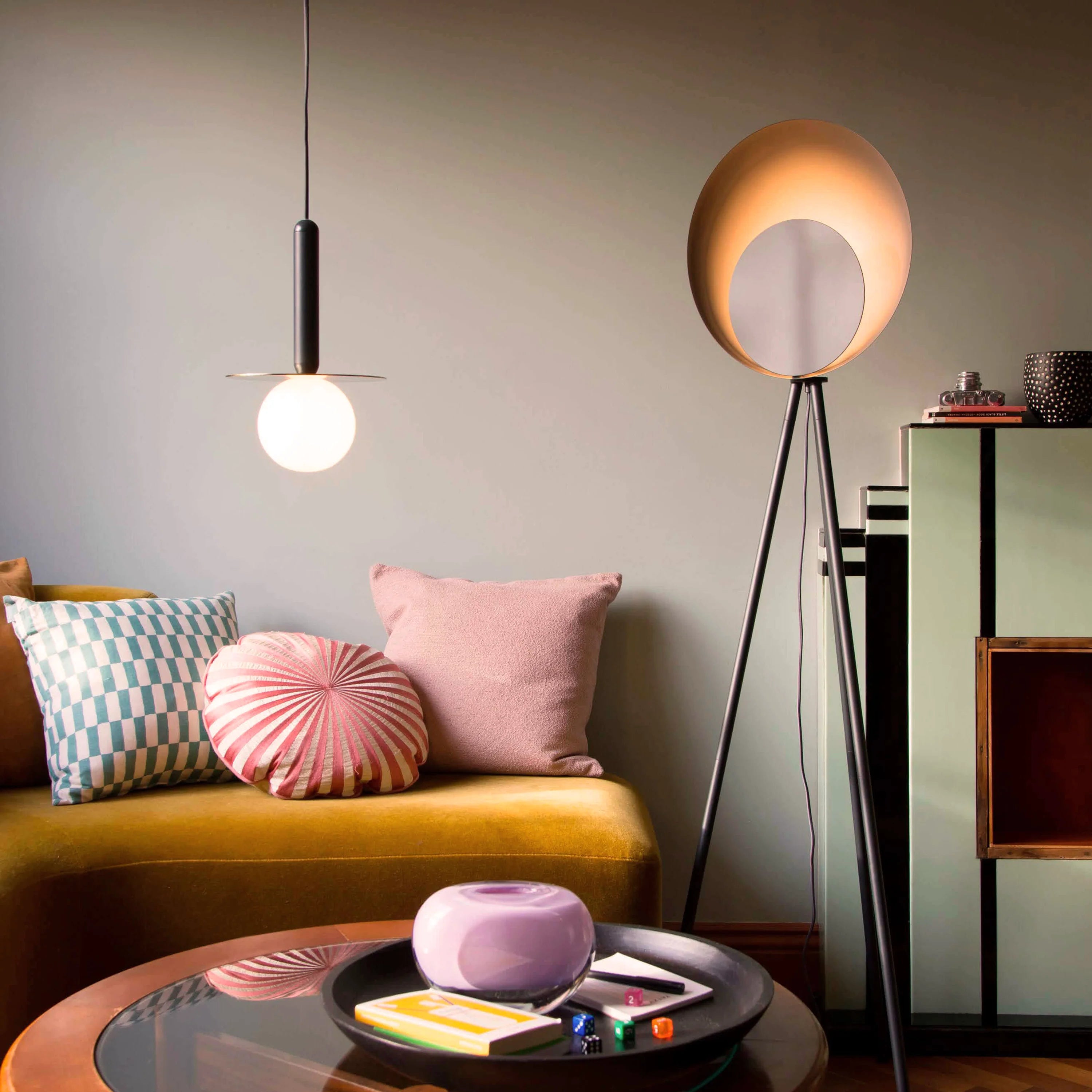 Charcoal Grey Diffuser Floor Lamp − Houseof houseof.com