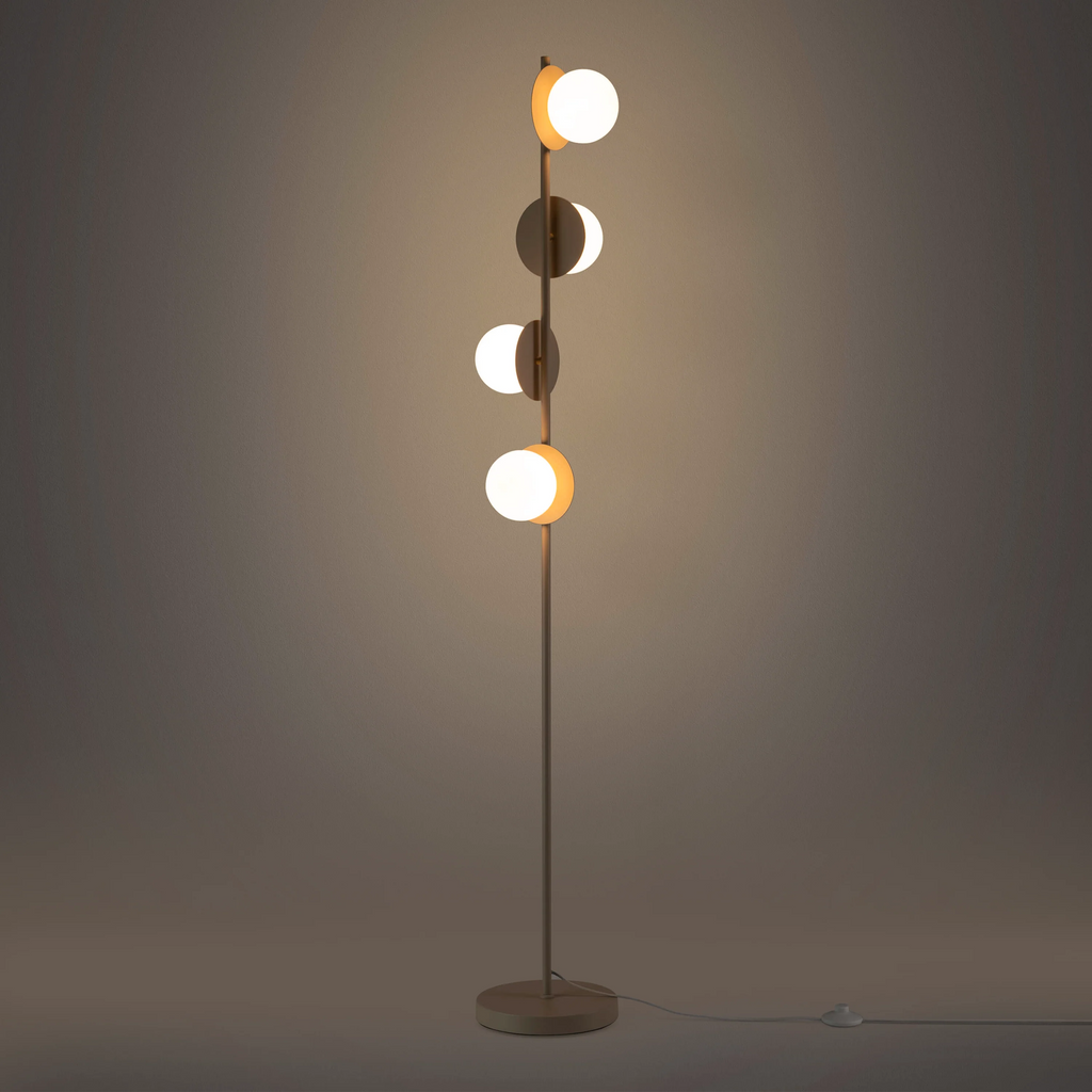 Sand Grey Opal Disk Floor Lamp − Houseof houseof.com