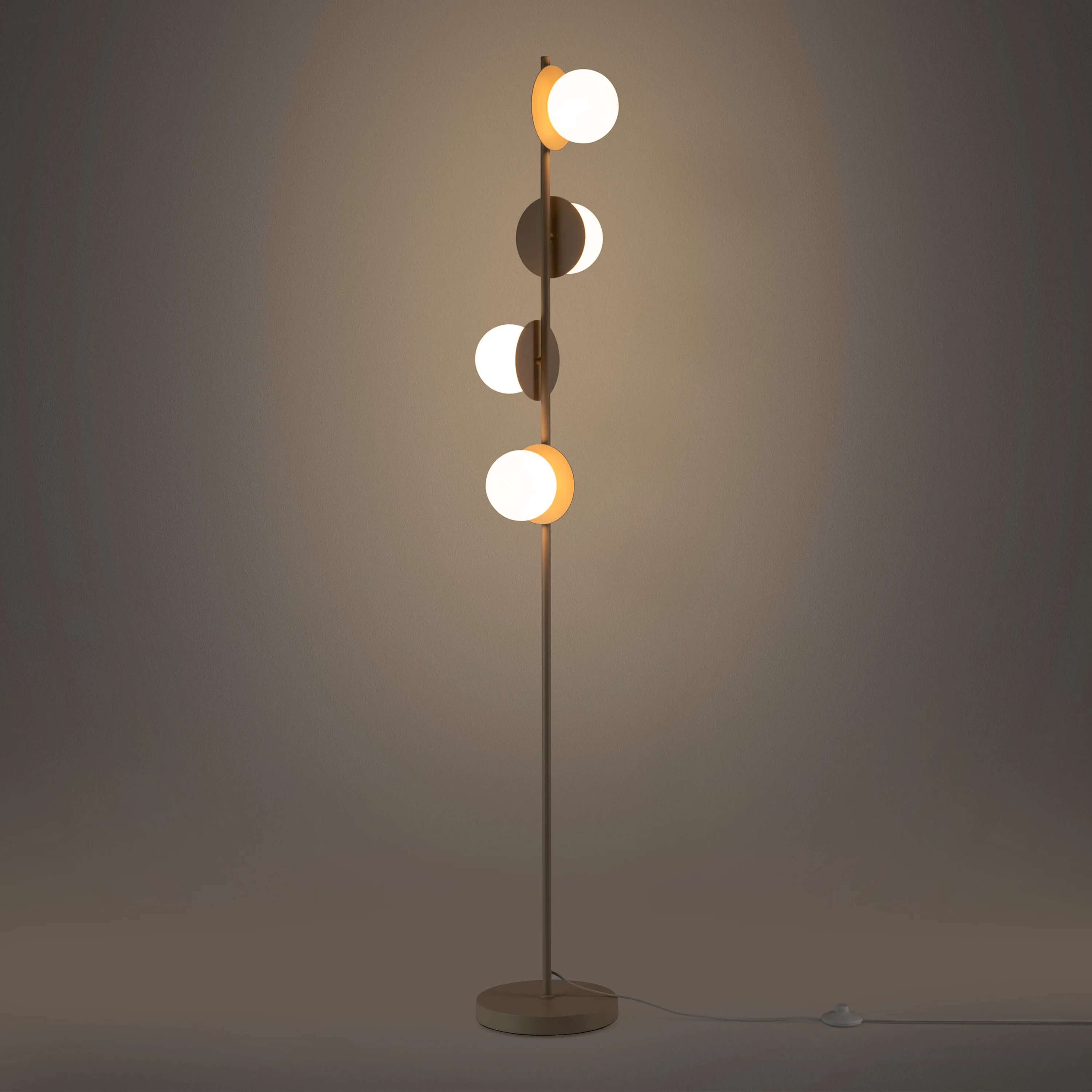 Sand Grey Opal Disk Floor Lamp − Houseof houseof.com