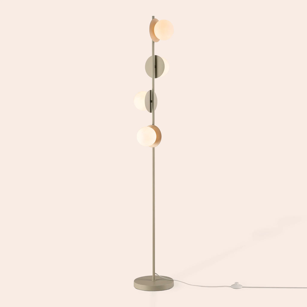Sand Grey Opal Disk Floor Lamp − Houseof houseof.com