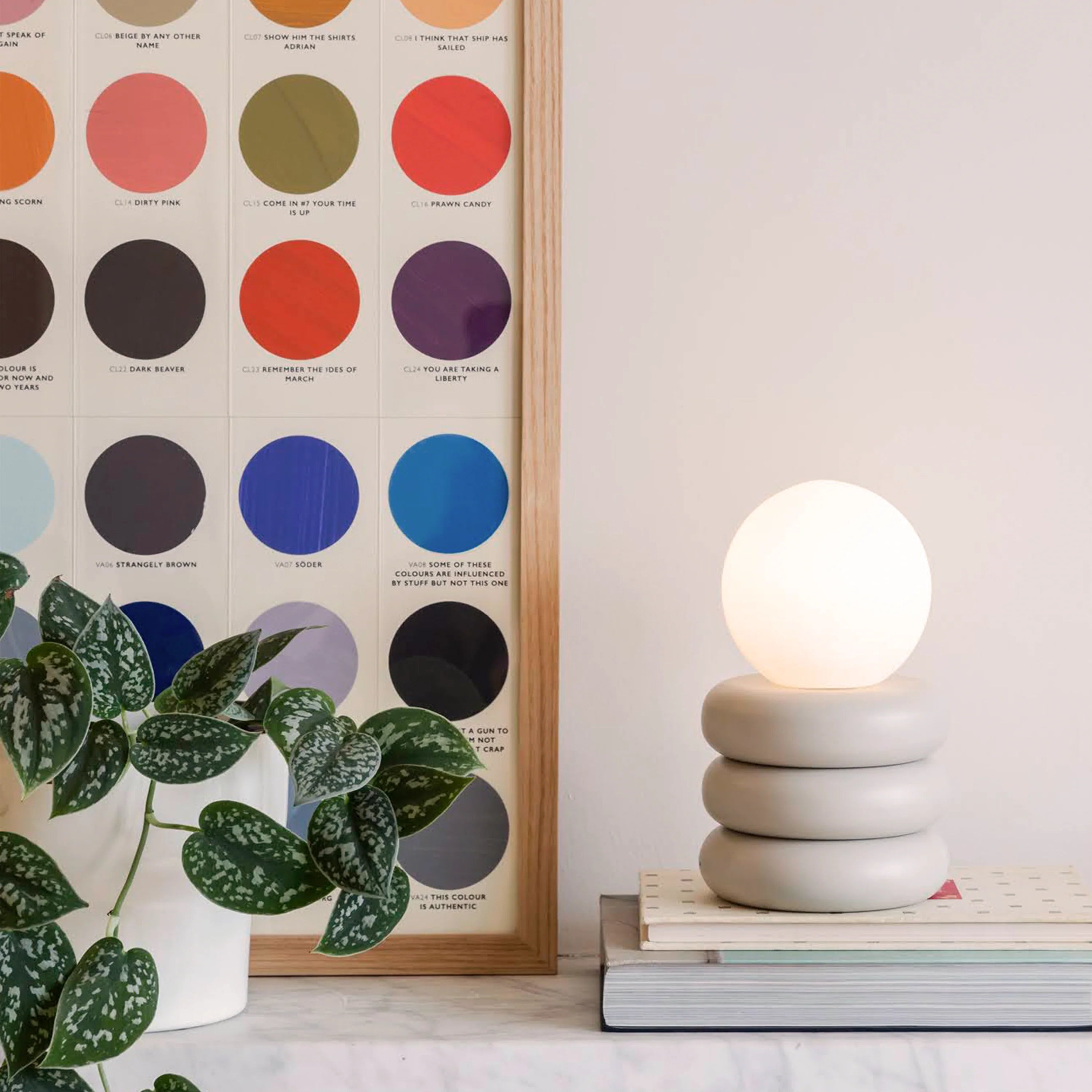 Sand Grey Tube Cordless Table Lamp − Houseof houseof.com