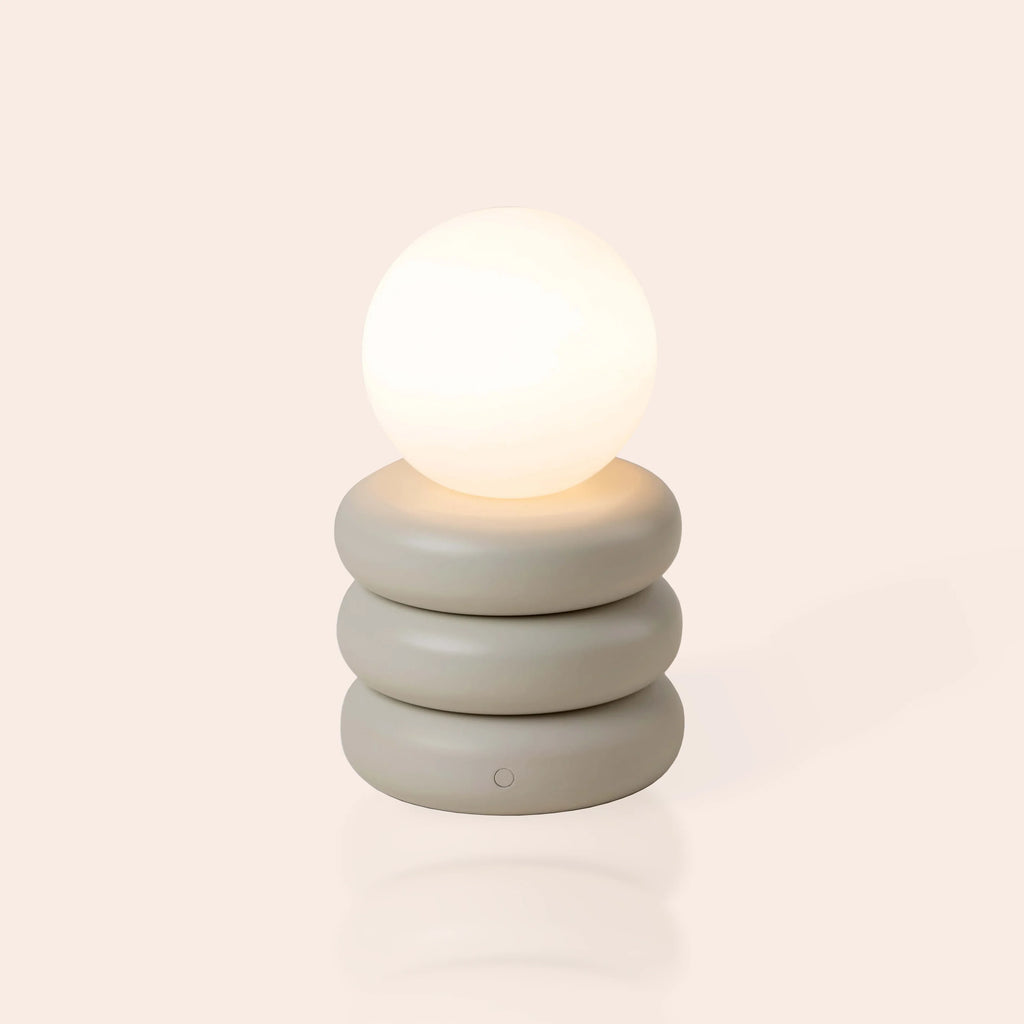 Sand Grey Tube Cordless Table Lamp − Houseof houseof.com