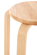 STACK Four-legged Bent Rubber Wood Stool − stackable KEFINO