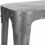 Silver Aero Console Table on white background close up
