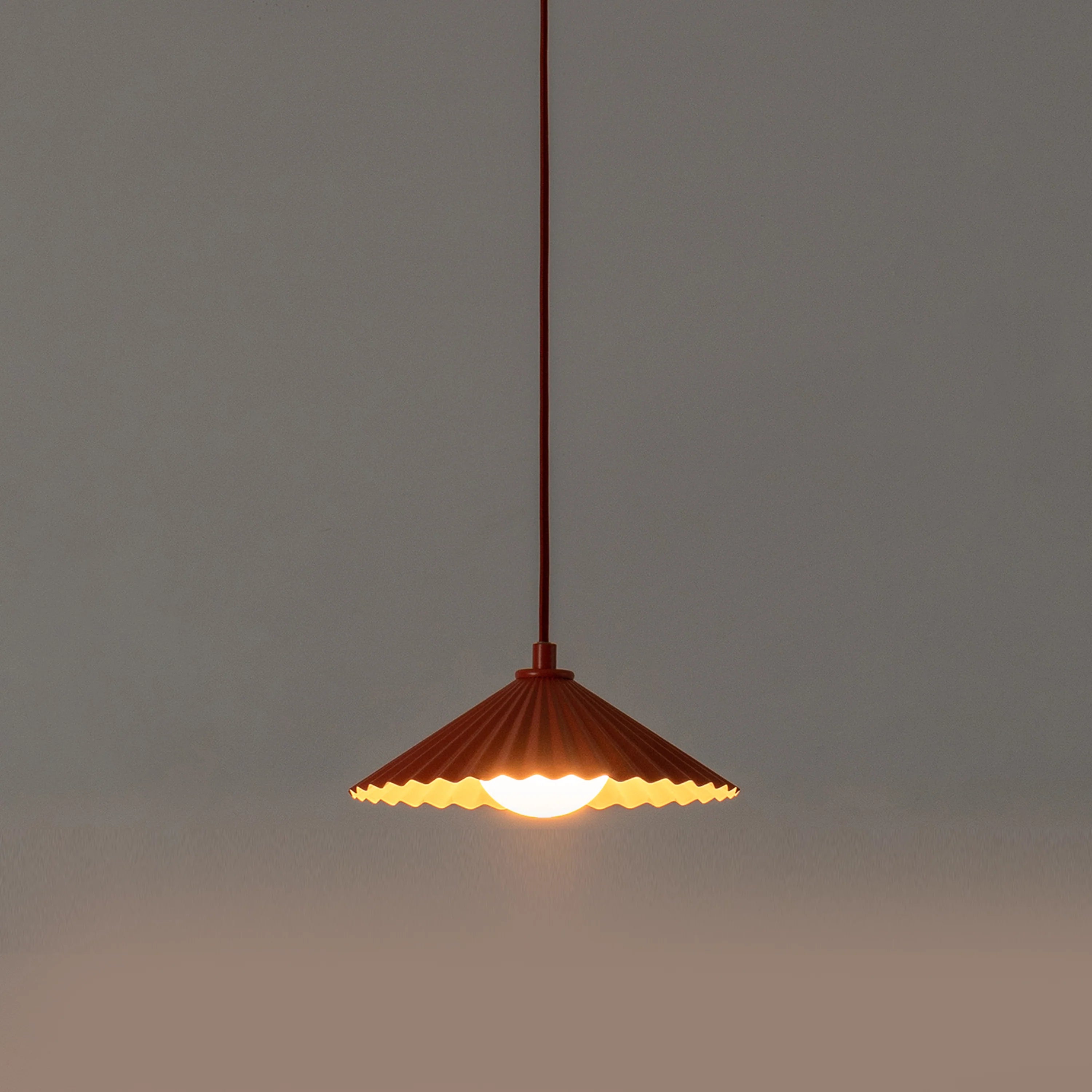 Burnt Orange Pleat Pendant Ceiling Light − Small − Houseof X Emma Gurner houseof.com