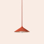 Burnt Orange Pleat Pendant Ceiling Light − Small − Houseof X Emma Gurner houseof.com