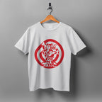 White T-Shirt with Red Print of This is not for sale artwork