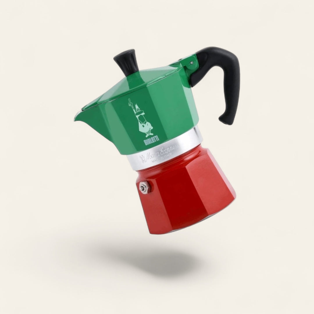 Bialetti Moka Express Tricolore Italia Stovetop Coffee Maker Brew Italia