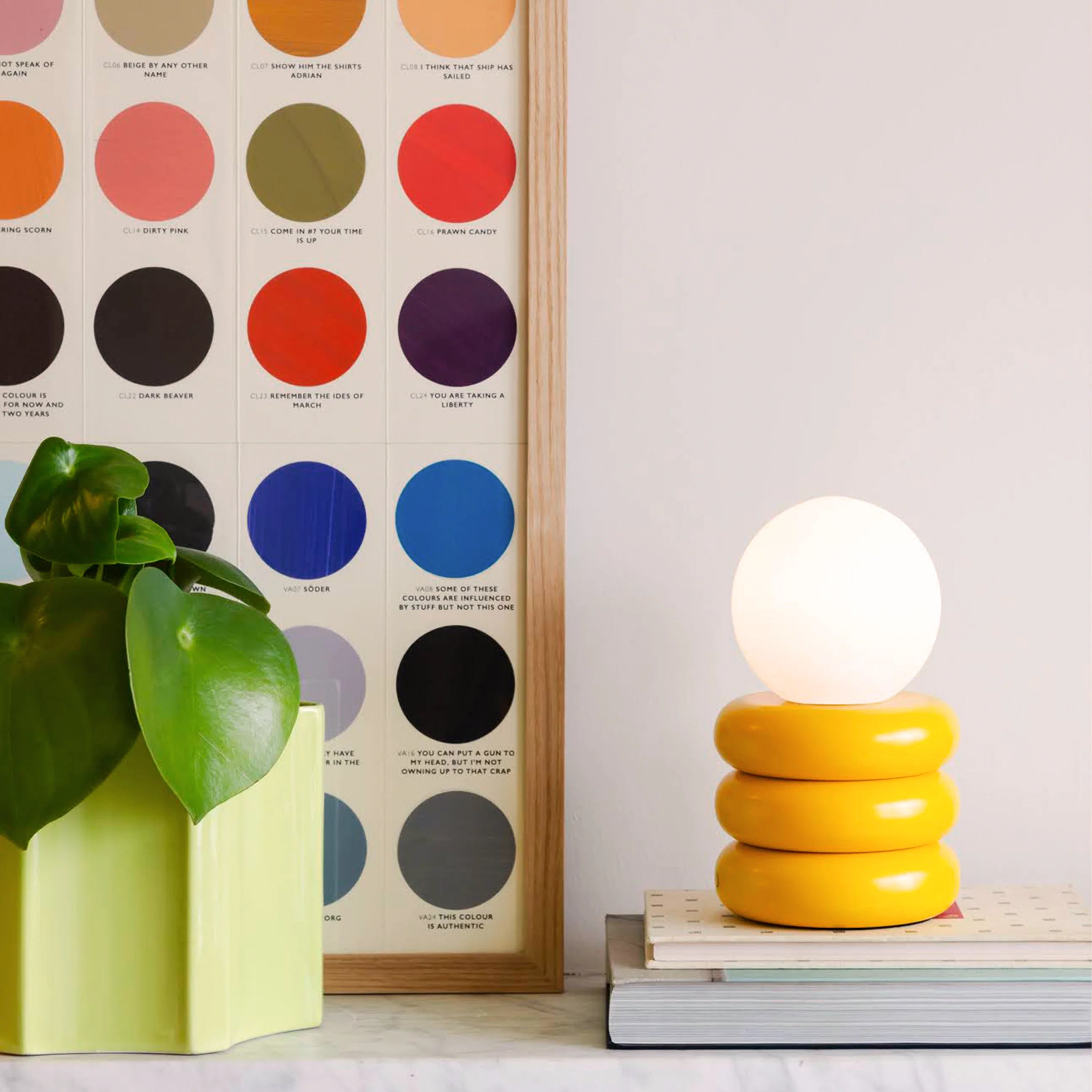 Bright Yellow Tube Cordless Table Lamp − Houseof houseof.com