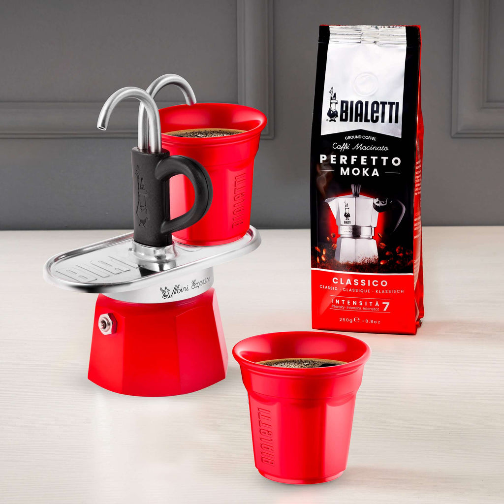Bialetti Mini Express Double Serve (2 Cups & 2 Cup Coffee Maker) Brew Italia