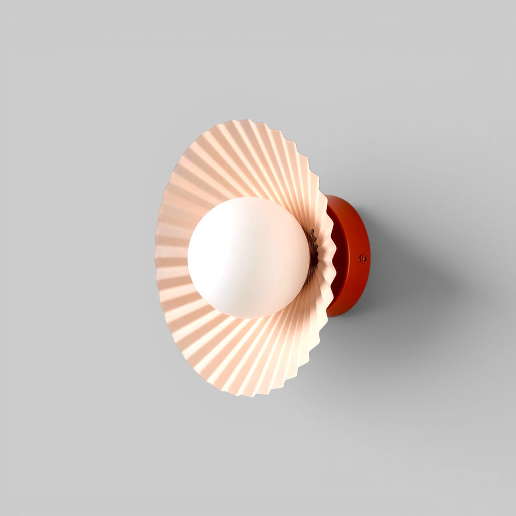 Burnt Orange Flush Pleat Wall Light − Houseof X Emma Gurner houseof.com