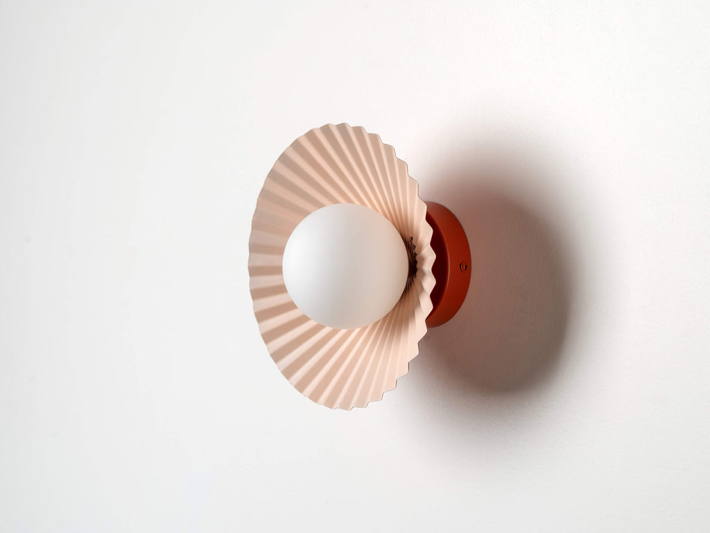 Burnt Orange Flush Pleat Wall Light − Houseof X Emma Gurner houseof.com