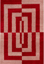 Joli Geometric Red & Pink Rug | Rectangular | 80x150cm − 200x290cm The Rugs