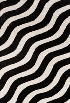 Joli Wave Black & White Rug | Rectangular | 80x150cm − 200x290cm The Rugs