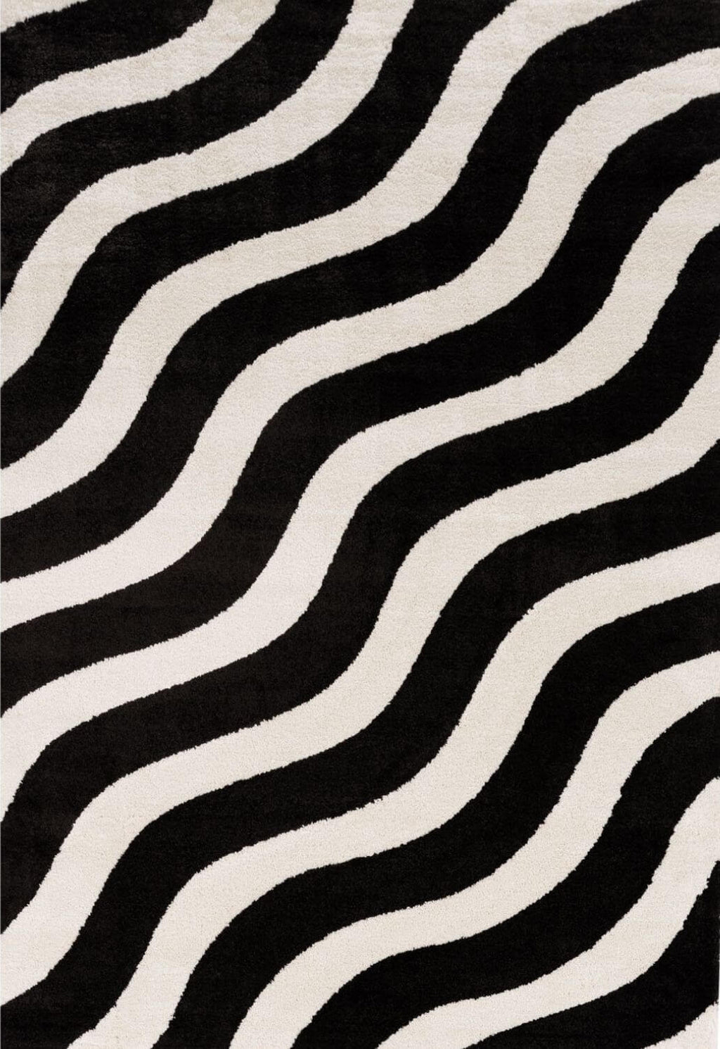 Joli Wave Black & White Rug | Rectangular | 80x150cm − 200x290cm 240X340 cm The Rugs