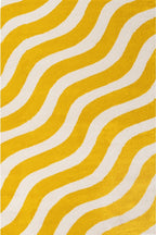 Joli Wave Yellow & White Rug | Rectangular | 80x150cm − 200x290cm The Rugs