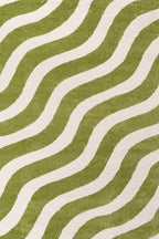 Joli Wave Green & White Rug | Rectangular | 80x150cm − 200x290cm The Rugs