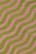 Joli Wave Green & Pink Rug | Rectangular | 80x150cm − 200x290cm The Rugs