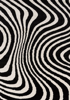 Joli Wavy Stripes Black & White Rug | Rectangular | 80x150cm − 200x290cm The Rugs