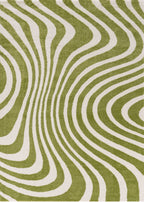 Joli Wavy Stripes Green & White Rug | Rectangular | 80x150cm − 200x290cm The Rugs