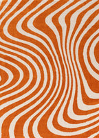 Joli Wavy Stripes Orange & White Rug | Rectangular | 80x150cm − 200x290cm The Rugs