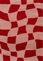 Joli Checkered Red & Pink Rug | Rectangular | 80x150cm − 200x290cm The Rugs