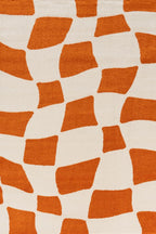 Joli Checkered Orange & White Rug | Rectangular | 80x150cm − 200x290cm The Rugs