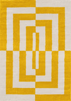 Joli Geometric Yellow & White Rug | Rectangular | 80x150cm − 200x290cm The Rugs
