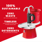 Bialetti Mini Express Double Serve (2 Cups & 2 Cup Coffee Maker) Brew Italia