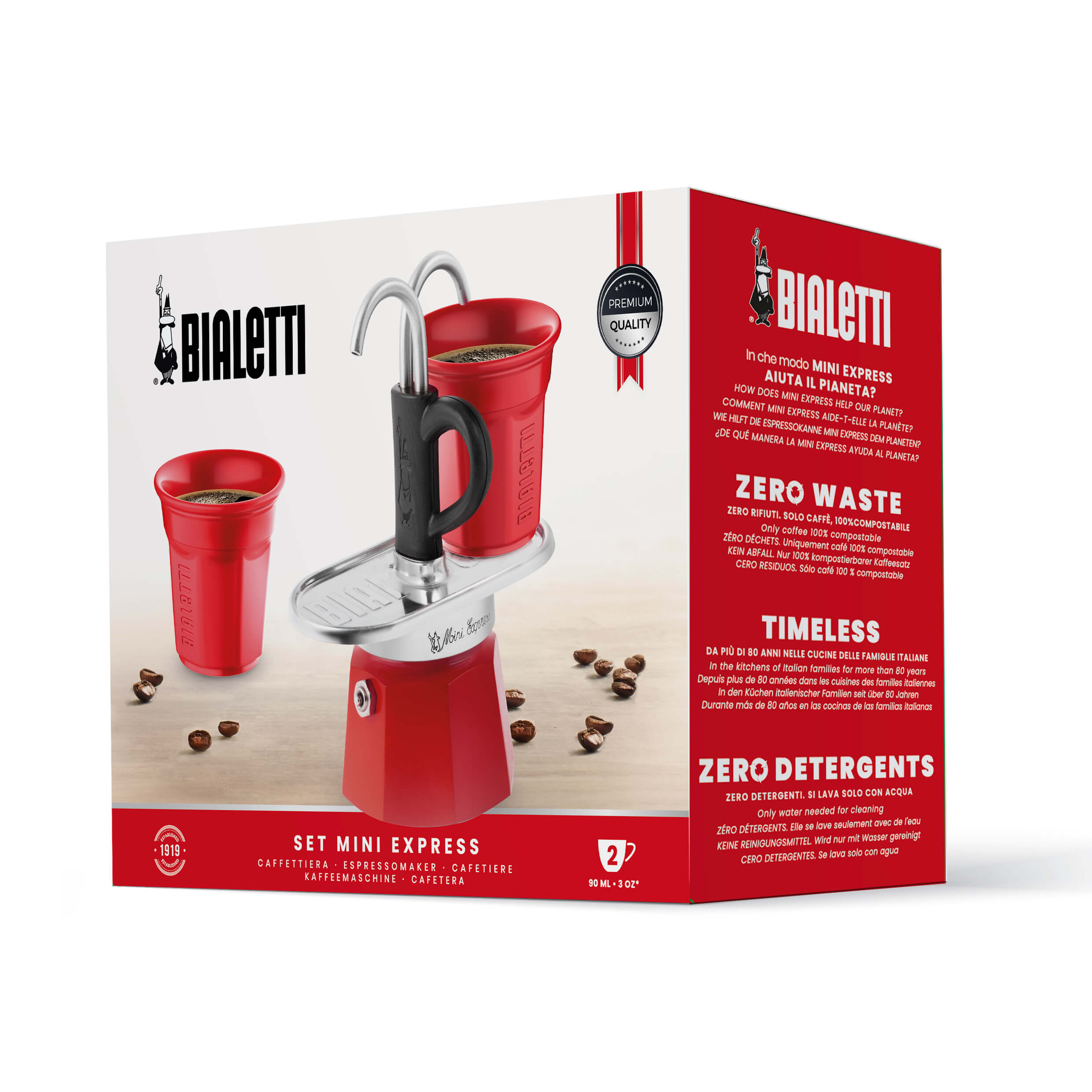 Bialetti Mini Express Double Serve (2 Cups & 2 Cup Coffee Maker) Brew Italia